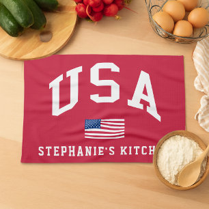USA Patriotic Independence Day American Flag Tea Towel