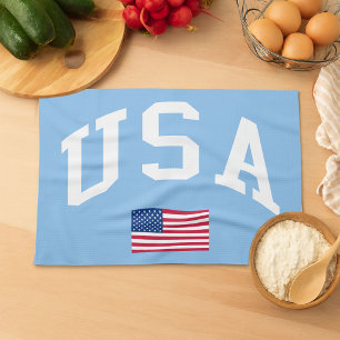USA Patriotic Independence Day American Flag Tea Towel