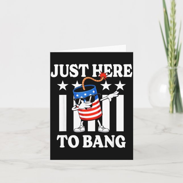 Usa patriotic july fourth dabbing firework  card (Front)