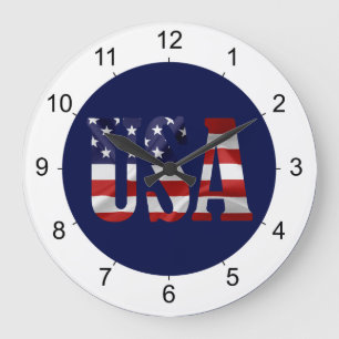 USA Patriotic Large Clock