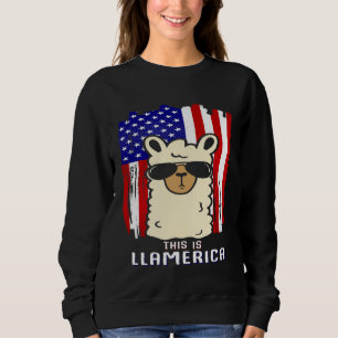 USA Patriotic Llama  July 4th Alpaca Sweatshirt