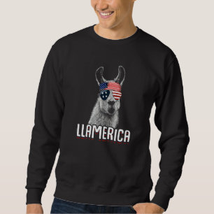 Usa Patriotic Llama July 4th Alpaca Sweatshirt