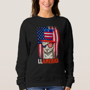 Usa Patriotic Llama Llamerica Alpaca 4th Of July Sweatshirt