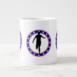 USA Patriotic MARATHON / RELAY RUN Large Coffee Mug
