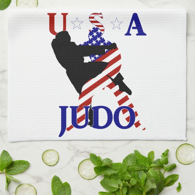 USA Patriotic Martial Arts JUDO Tea Towel (Folded)