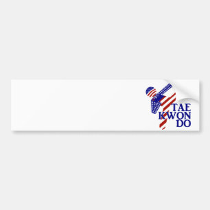 USA Patriotic Martial Arts TAEKWONDO Bumper Sticker