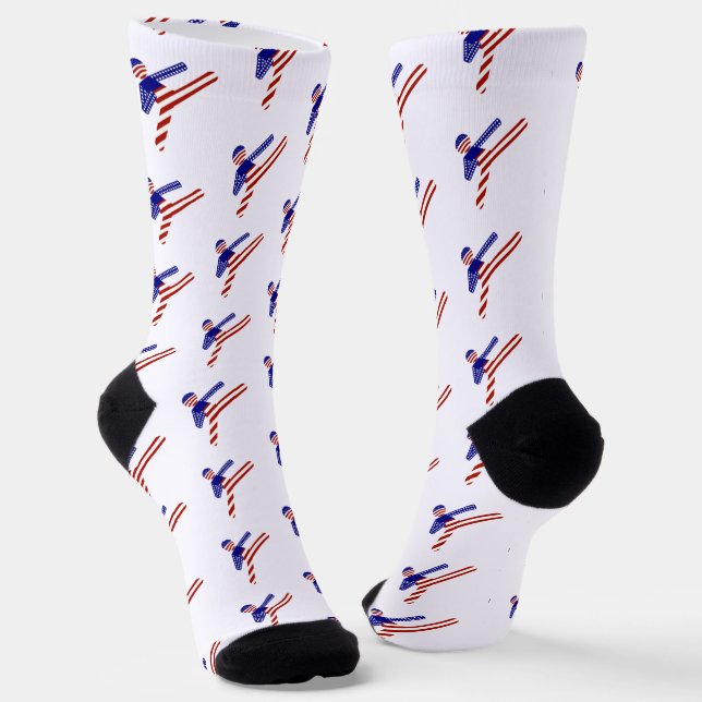 USA Patriotic Martial Arts TAEKWONDO  Socks (Angled)