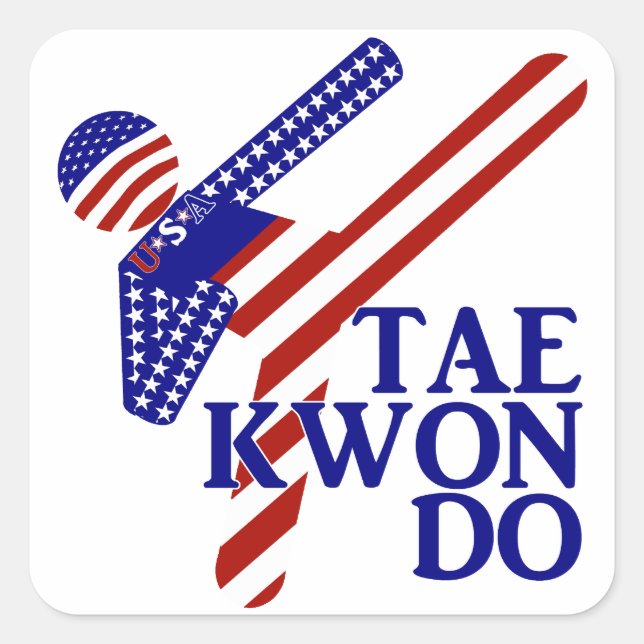 USA Patriotic Martial Arts TAEKWONDO  Square Sticker (Front)