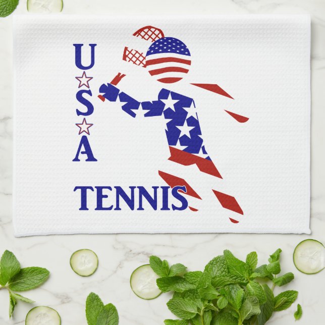 USA Patriotic MEN'S TENNIS Tea Towel (Folded)