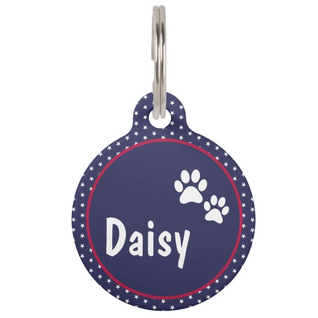 USA Patriotic Paw  Pet Tag (Front)