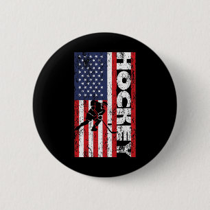 Usa Patriotic Player 4th Of July American Flag Hoc 6 Cm Round Badge