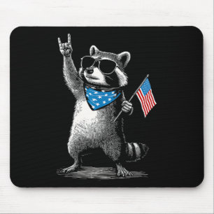 Usa Patriotic Racoon Men Women Kids Funny 4th Of Mouse Mat