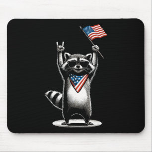 Usa Patriotic Racoon Men Women Kids Funny 4th Of Mouse Mat