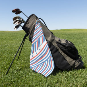 USA Patriotic Red White & Blue Stars Golf Towel