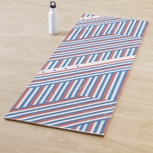 USA Patriotic Red White & Blue Stars Yoga Mat