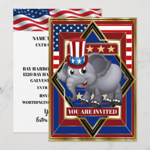 USA Patriotic Republican Invitation