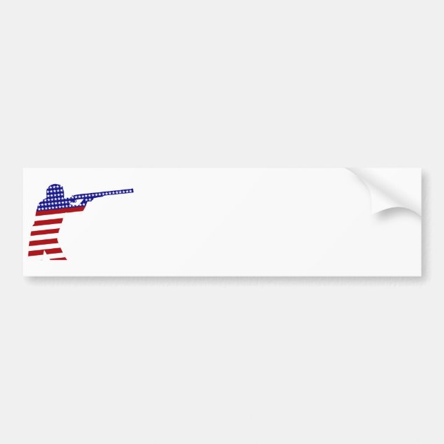 USA Patriotic Rifle Shooting Bumper Sticker (Front)