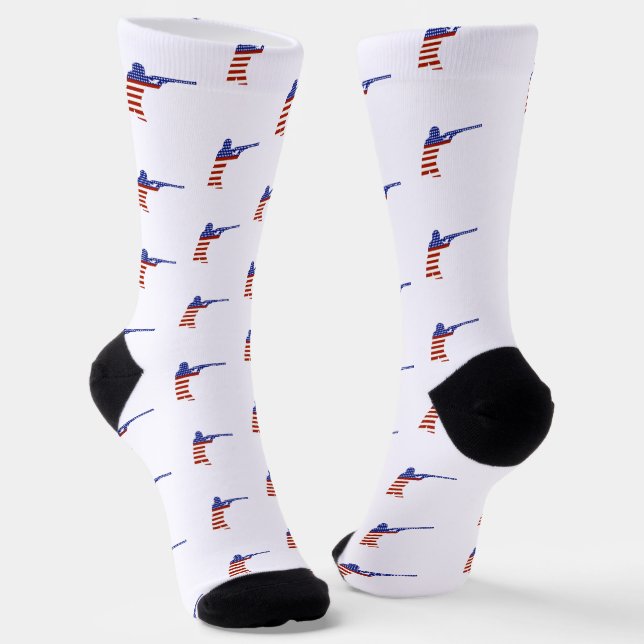 USA Patriotic Rifle Shooting Socks (Angled)