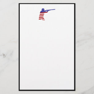 USA Patriotic Rifle Shooting Stationery