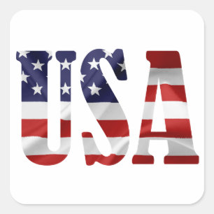 USA Patriotic Square Sticker