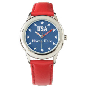 USA Patriotic ~ Star Numeral Markers Watch