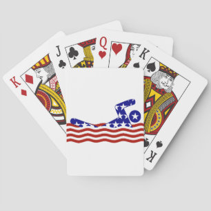 USA Patriotic Swimming Sports Playing Cards