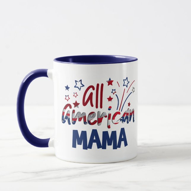 USA Patriotic, USA Flag All American Mum Gift Mug (Left)