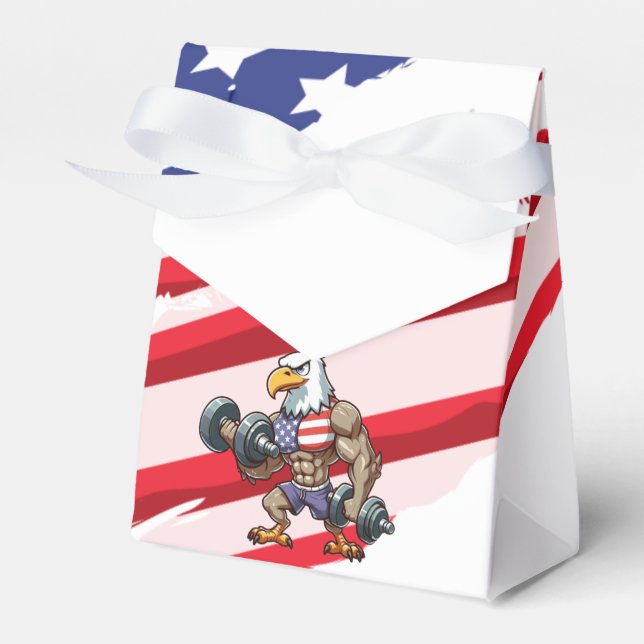 USA/patriotic weightlifting bald eagle Favour Box (Front Side)