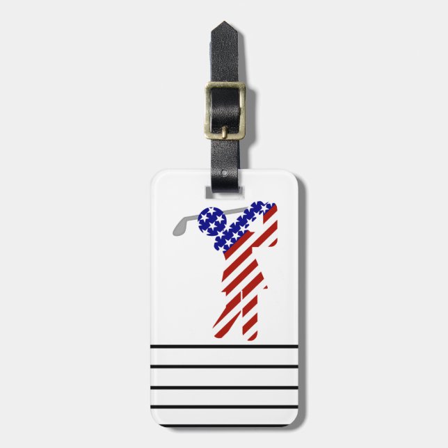 USA Patriotic WOMEN'S GOLF Luggage Tag (Front Vertical)