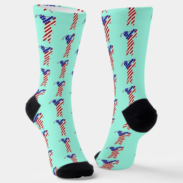 USA Patriotic WOMEN'S GOLF Socks (Angled)