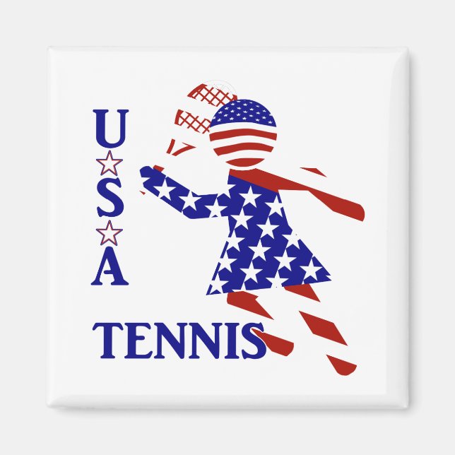 USA Patriotic WOMEN'S TENNIS Magnet (Front)