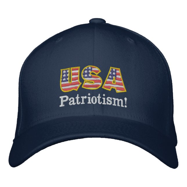 USA Patriotism Logo NB1 Embroidered Hat (Front)