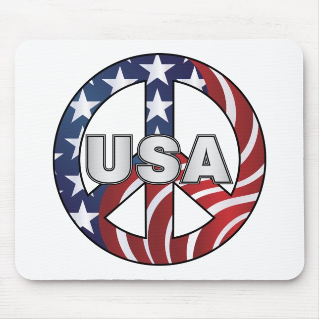 USA Peace Sign Mouse Mat (Front)