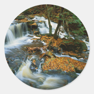 USA, Pennsylvania, Ricketts Glen State Park Classic Round Sticker