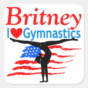 USA PERSONALIZED GYMNASTICS STICKERS