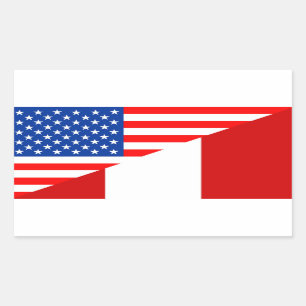 usa peru country half flag america symbol rectangular sticker
