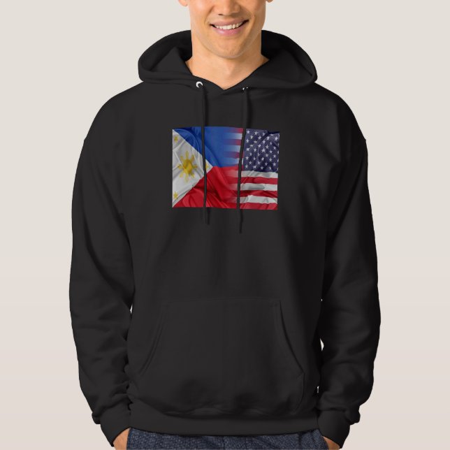 Usa Philippines Flag For Filipino American Roots V Hoodie (Front)