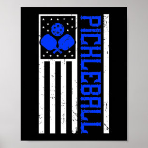 USA Pickleball American Flag Poster