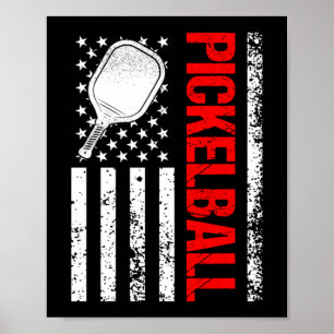 USA Pickleball American Flag Poster