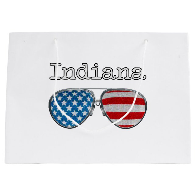 USA PILOT GLASSES INDIANA  LARGE GIFT BAG (Front)