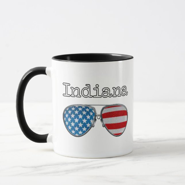USA PILOT GLASSES INDIANA  MUG (Left)
