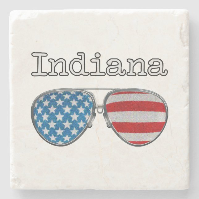 USA PILOT GLASSES INDIANA  STONE COASTER (Front)