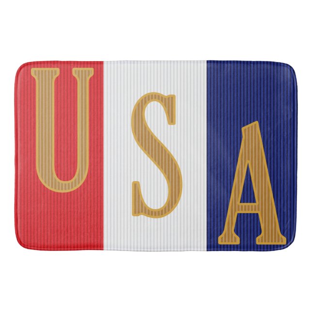 USA Pinstripe Decor Bath Mat (Front)
