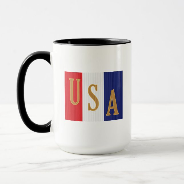 USA Pinstripe Decor Mug (Left)