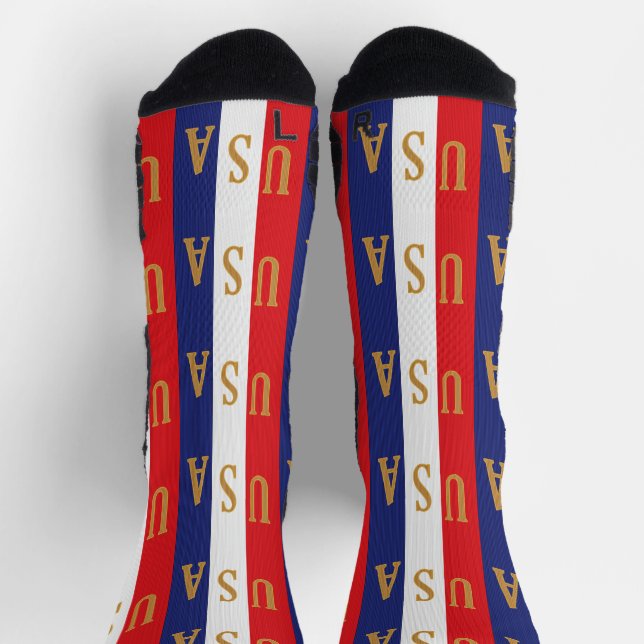 USA Pinstripe Decor Socks (Top)