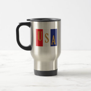 USA Pinstripe Decor Travel Mug