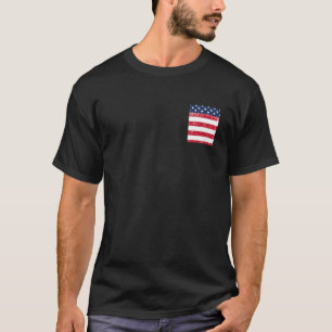 USA Pocket T Shirt with American Flag for 4th of J