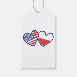 USA-POLISH-FLAG-HEARTS GIFT TAGS