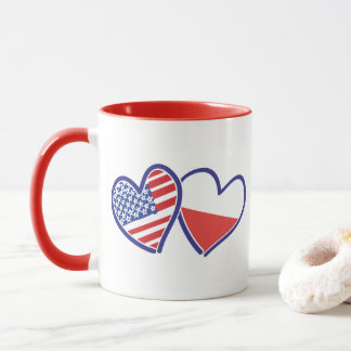 USA-POLISH-FLAG-HEARTS MUG