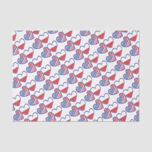 USA-POLISH-FLAG-HEARTS TISSUE PAPER